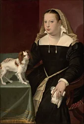 Retrato de dama con perrito
